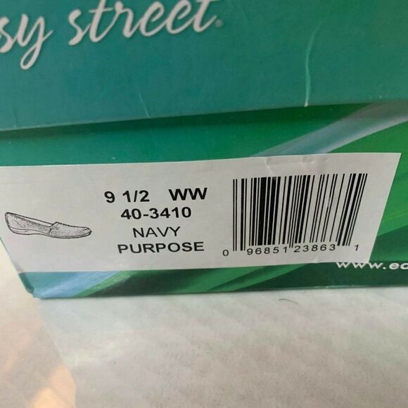 Easy Street Women Purpose Slip On Flat Loafers Navy Comfort Footbed - Picture 8 of 8